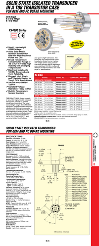 Thumbnail of document Data Sheet - PX4600-020AV Solid State Isolated Transducers in a Transistor Case